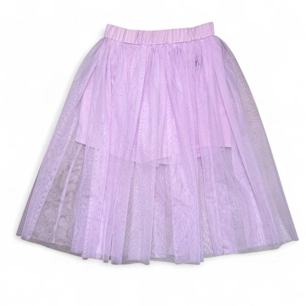 Girls SHEIN lavender flowy tulle midi skirt size 8Y